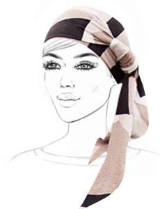 Linen Beige and Brown Headscarf