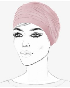 No-Tie Dark Pink Turban with a Draping