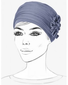 Turban préformé bleu