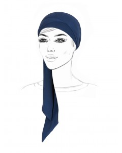 Foulard bleu jean préformé en bambou